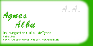 agnes albu business card